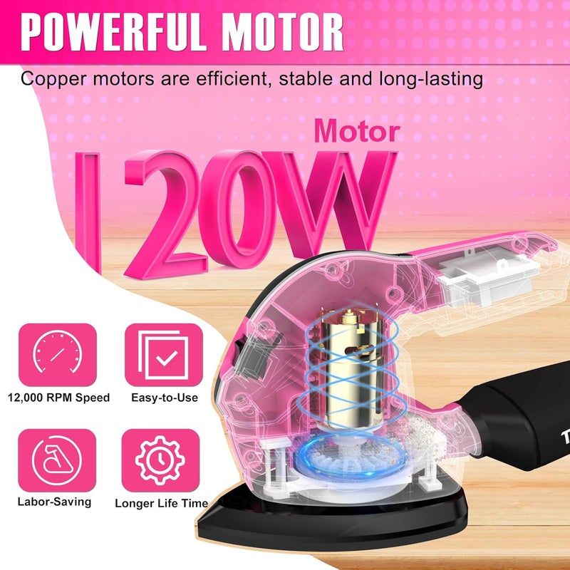 ThinkLearn Cordless Detail Sander - 20V Electric Hand Sander with 22Pcs Sandpapers, 12000 RPM Mouse Sander with Dust Bag, Compact Palm Sander Tool for Woodworking, 2.0Ah Battery and Charger Included - Image 3